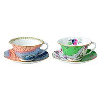 中亚Prime会员：Wedgwood 韦奇伍德 Butterfly Bloom Tea Story 蓝色牡丹和小花 茶杯茶碟2件套 配有礼品盒