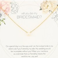 中亚Prime会员：DOGEARED “Will You Be My Bridesmaid”系列 珍珠项链