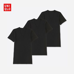 UNIQLO 优衣库 COTTON 404420 男士V领短袖T恤 3件装