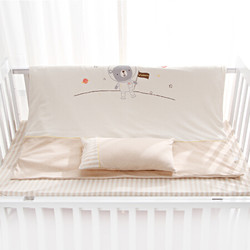 威尔贝鲁婴儿四件套儿童彩棉床上用品 宝宝被套床单枕套枕芯 贪睡熊
