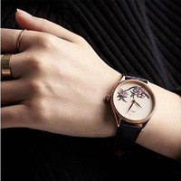 北京手表 丝语系列 BL110002 手工苏绣 女士时装腕表 