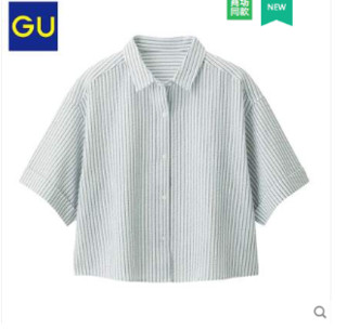 GU 极优 297579 条纹短款衬衫