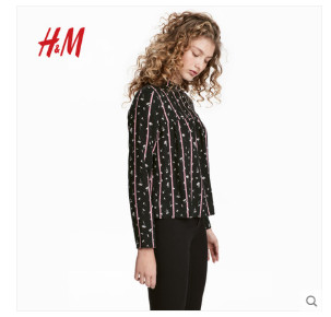 H&M 0607392 女士碎花雪纺衬衫