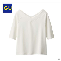 GU 极优 301890 五分袖V领T恤