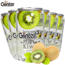 世界最好喝饮料之一 运得 Ginter 猕猴桃口味 350ml*6 透明罐装 马来进口