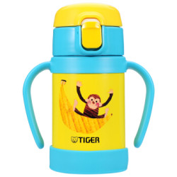 TIGER 虎牌 MCK-A28C 婴幼儿童保温杯 吸管真空304不锈钢水杯 保冷杯 280ml 小猴子(蓝)+凑单品