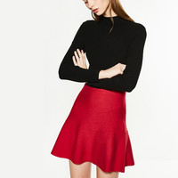 西雅衣家 C&AC＆A 200198602 针织高腰荷叶边短裙