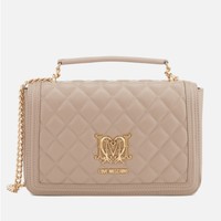 复活节促销：LOVE MOSCHINO Quilted Chain Logo 女士单肩包