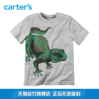 Carter‘s1件装灰色短袖上衣休闲T恤全棉蜥蜴夏男婴儿童装225G350