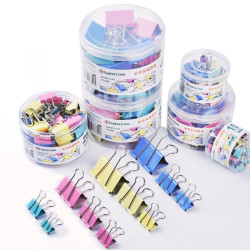 彩色长尾夹大中号黑色燕尾夹文件夹学生办公用