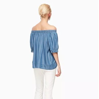 kate spade 凯特丝蓓 chambray off the shoulder 女士一字肩上衣