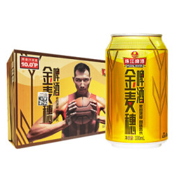 珠江啤酒 10度 金麦穗 330ml*24听 整箱装 *2件