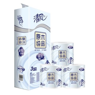 Breeze 清风 APP）卷纸  新韧纯品 3层270段卫生纸*10卷（新老包装交替发货）