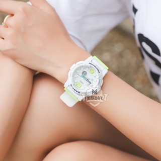 CASIO 卡西欧 BABY-G系列 BGA-180-7B2 女士电子手表 41.68mm 白盘 白色树脂表带 圆形