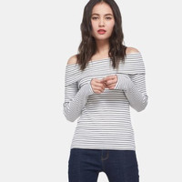 Etam 艾格 170128054 女士一字肩长袖T恤