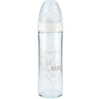 有券的上、历史低价：NUK 纤巧宽口系列 耐高温玻璃彩色奶瓶 240ml