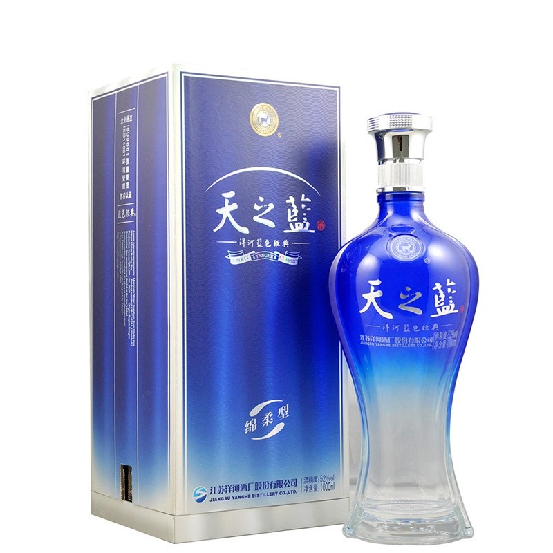 yanghe 洋河 天之蓝系列 蓝色经典 52%vol 浓香型白酒 1000ml 单瓶装