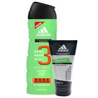 adidas 阿迪达斯 男士功能型香波沐浴露 400ml+男士碳爽洁面膏 50g