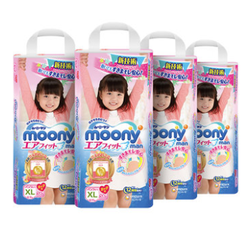 moony 尤妮佳 女婴用拉拉裤 XL38片×4包