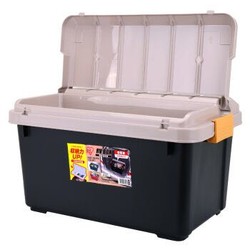IRIS 爱丽思 汽车收纳箱储物箱 RV600双盖 40升 PP树脂材料 土黄/黑色 *3件 +凑单品