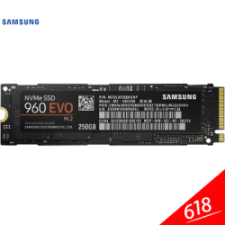 三星(SAMSUNG) 960EVO/PRO系列M.2接口PCIe NVMe单面固态硬盘 960EVO 250G