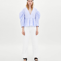 ZARA TRF 02328302403 女士褶皱荷叶边衬衫