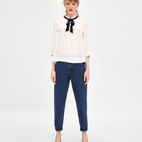 ZARA TRF 00881054712 女士蝴蝶结饰衬衫