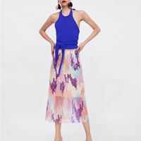 ZARA 02712018637 女士珠片绢网半身裙