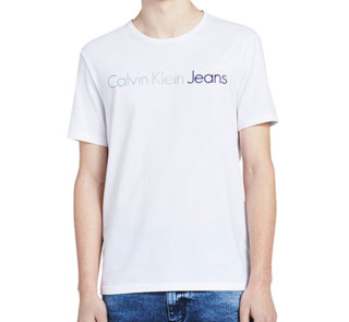 CALVIN KLEIN JEANS 卡尔文·克莱 41E5141 男士V领修身LOGO印花T恤