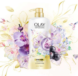 OLAY 玉兰油 0皂基滋养美肌沐浴乳 少女花漾限量版 套装（蜂蜜700ml+兰花黑加仑700ml）