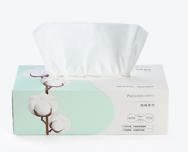 全棉时代 纯棉柔巾-经济型 20*20cm 100片/盒 *24件