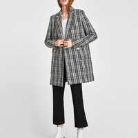 ZARA 02246867093 女士格子纹理大衣