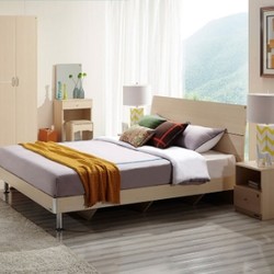  QuanU 全友 106302 现代简约卧室家具组合套装（1.8m床+2个床头柜+床垫） 