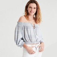 AMERICAN EAGLE OUTFITTERS 0358_8401 女士一字肩衬衫