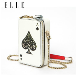 ELLE女包18年春夏新品80562时尚小方包扑克