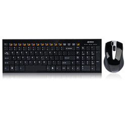 双飞燕（A4TECH) 9500F 无线鼠标键盘套装 无线键鼠套装 多媒体键盘 电脑键盘 笔记本键盘 黑色