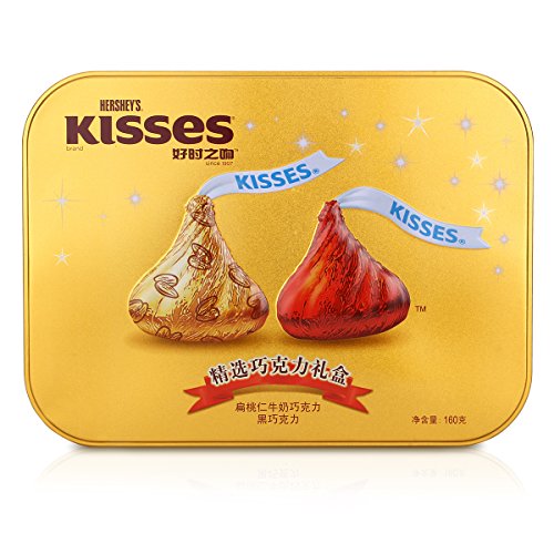hersheys好时好时之吻精选巧克力礼盒黑巧克力扁桃仁牛奶巧克力160g2