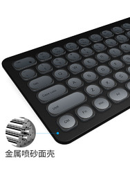 BOW笔记本usb充电无线键盘鼠标套装 复古圆键蒸汽朋克台式电脑外接游戏办公用家用超薄静音无限键鼠