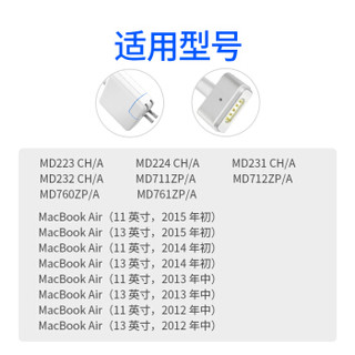  llano 绿巨能 苹果笔记本充电器45W