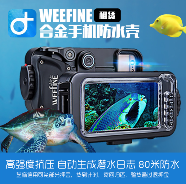 出游必备：80米防水！Dive+ x Weefine潜水手机防水壳租赁服务