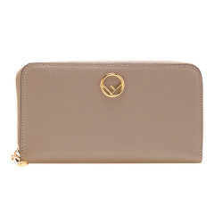 芬迪FENDI钱包女士局拉链长钱包ZIP AROUND WALLET topu 8M0299 A18B F0E65 TORTORA+ORO SOFT