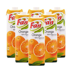 Fan 果芬 橙汁/葡萄汁/热带果汁 1L*6盒 *2件