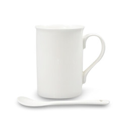 凤朗 骨质瓷纯白咖啡杯碟  单杯直筒杯(300ML)FKB-10-1