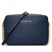 MICHAEL KORS 迈克·科尔斯 JET SET TRAVEL系列 女士皮质斜挎包 32S4GTVC3L NAVY 藏蓝色 小号
