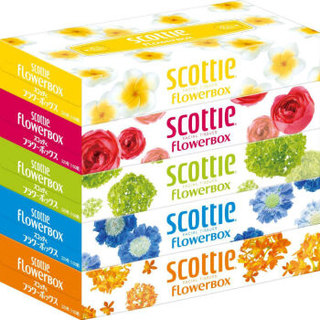 scottie 绽放系列 自然无香型抽纸 (160抽、5盒)