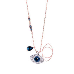 SWAROVSKI 施华洛世奇 DUO EVIL EYE 玫瑰金色恶魔之眼项链 5172560