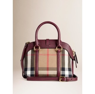 BURBERRY 博柏利 Small Milverton House Check Satchel Tan 女士手提包