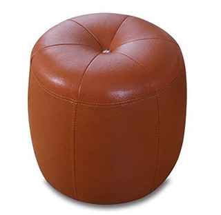 NMDS 诺曼迪诗 现代客厅高级沙发圆凳 棕色 35*35*36cm