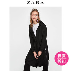 ZARA 女装 侧拉链装饰连帽风衣 08004021800