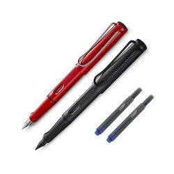 LAMY 凌美 Safari狩猎者系列 钢笔 F尖 磨砂黑+德古拉红 2支套装